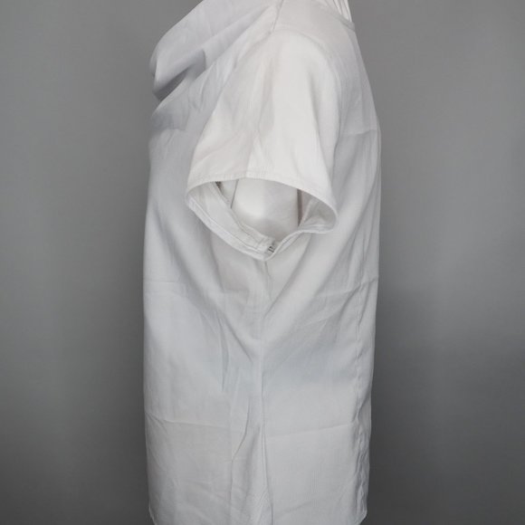 Light Gray White Crepe Cowl Neck Blouse - Picture 2 of 8